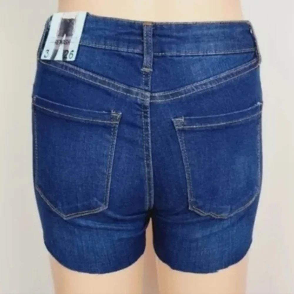 Rewash blue karma classic rise raw hem jeans shorts